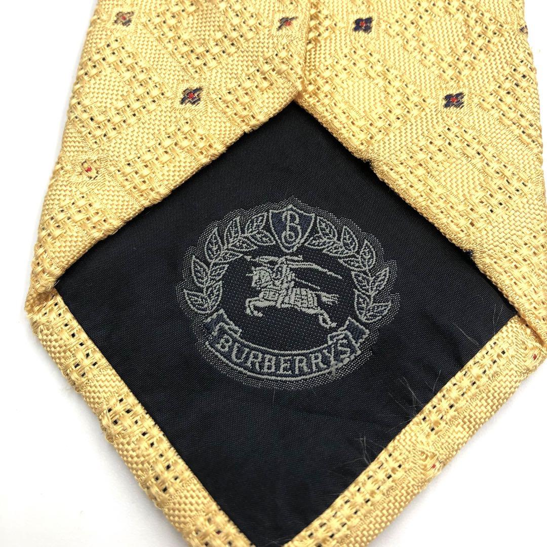 【大特価】 Burberrys ネクタイ 総柄 レッド イエロー ブラック 美品】Burberrys OF LONDON ネクタイ 幾何学模様柄 レッド