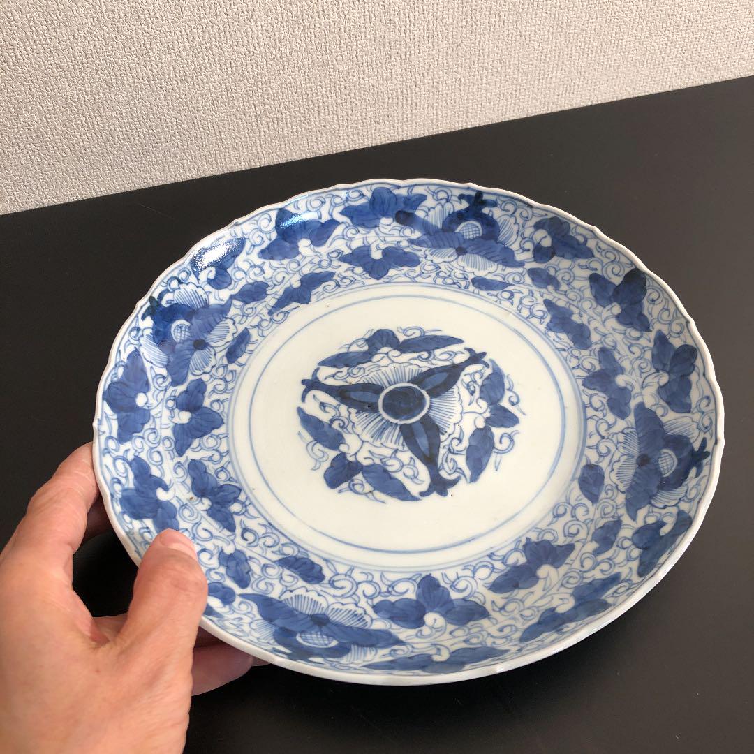 伊万里染付花文七寸皿 骨董 古伊万里 R-0225ダD - メルカリ