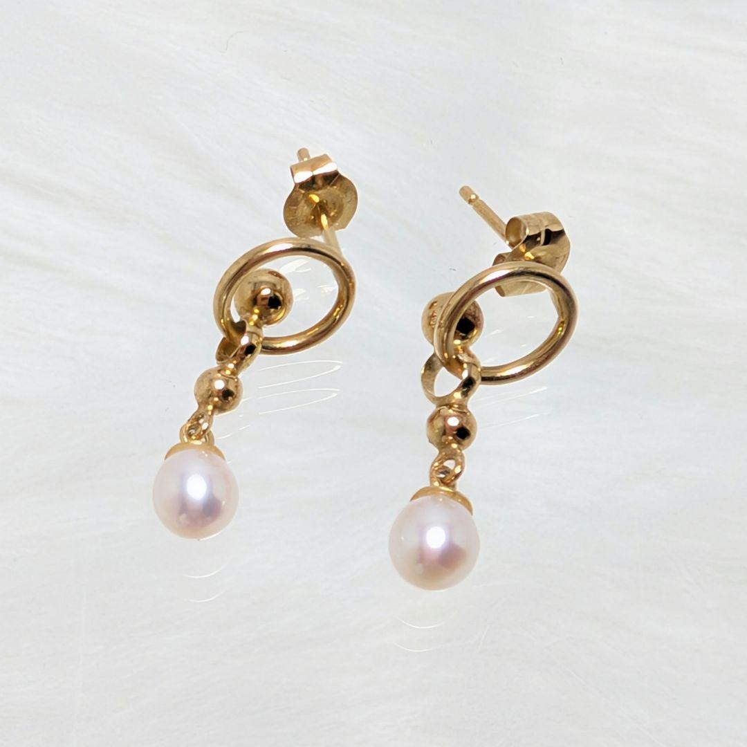 TASAKI K18 揺れる パールピアス デザイン 真珠 箱付き