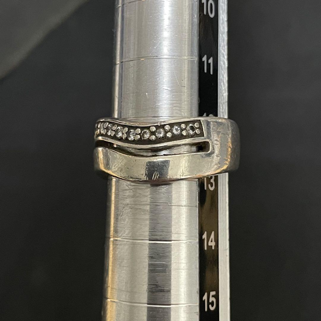 VENDOME シルバーリング クリスタルウェイブ 925刻印 13号
