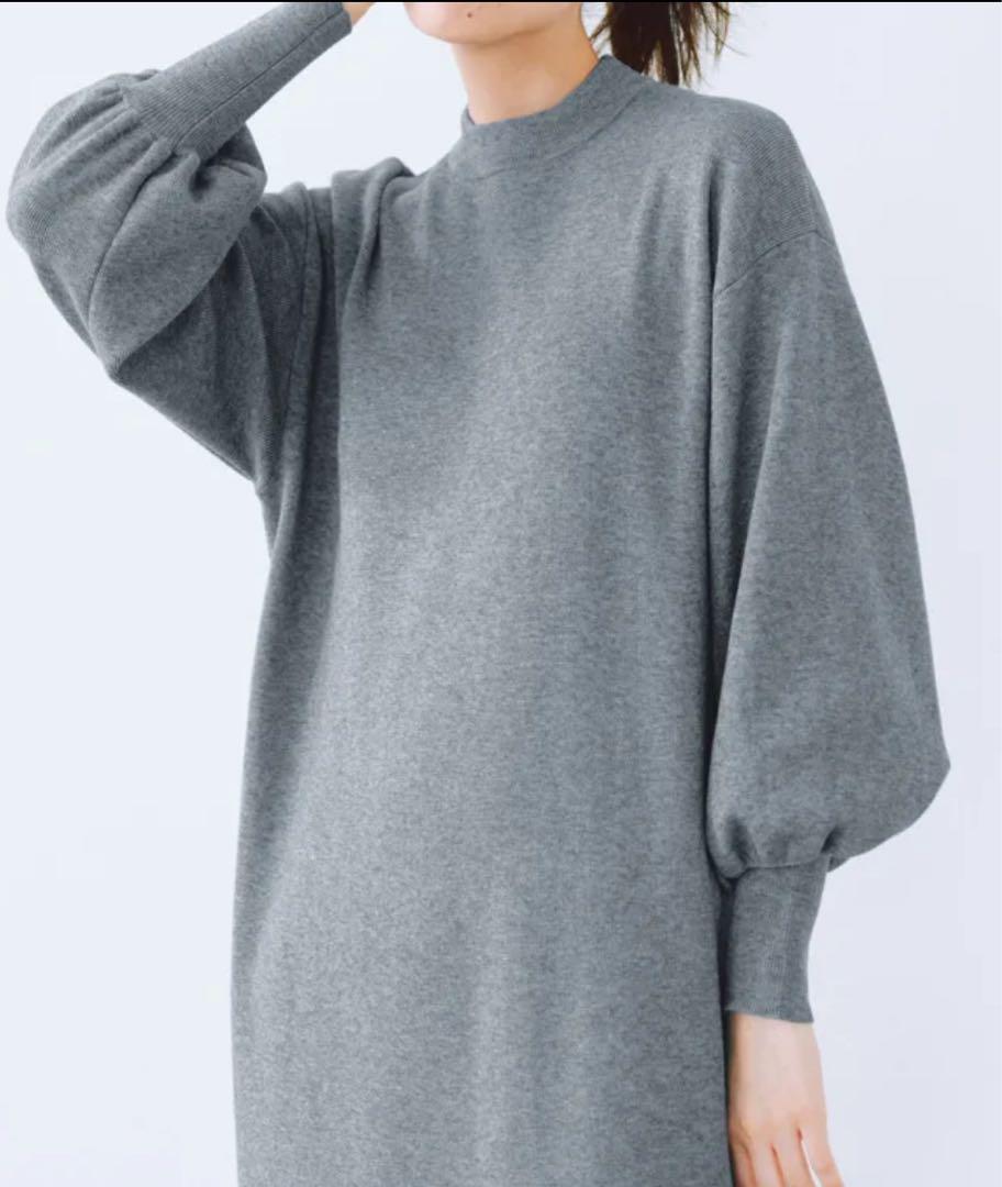 so close パフスリーブニットワンピース　グレー　L 未着用品