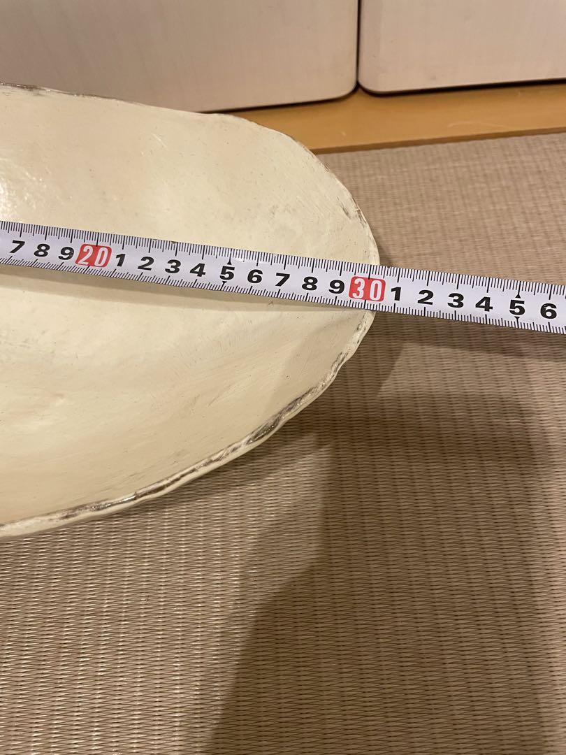花岡隆　粉引き器　楕円形大鉢