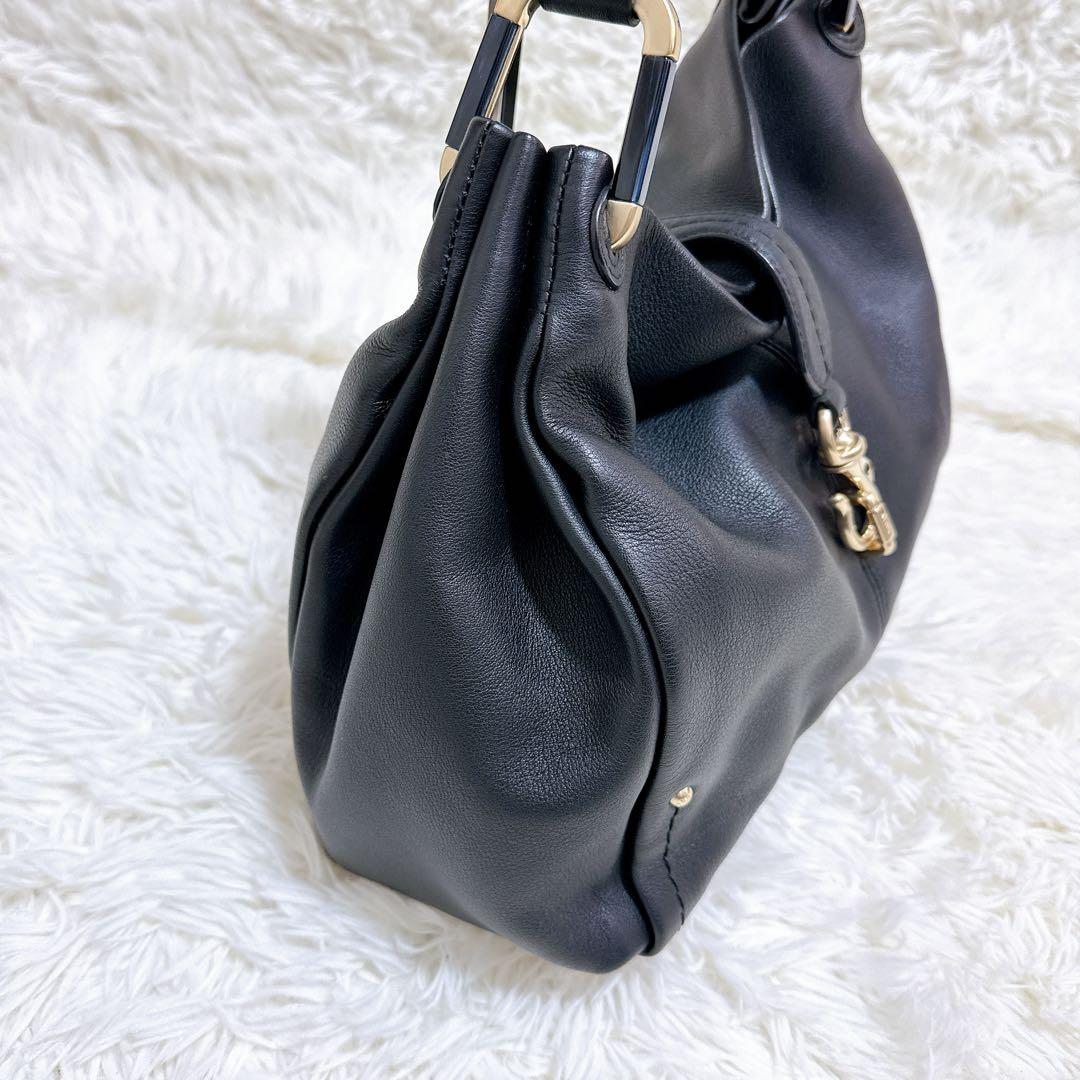 美品✨近年モデル　バリー　レザー　2WAYショルダーバッグ　保存袋付き　ブラック