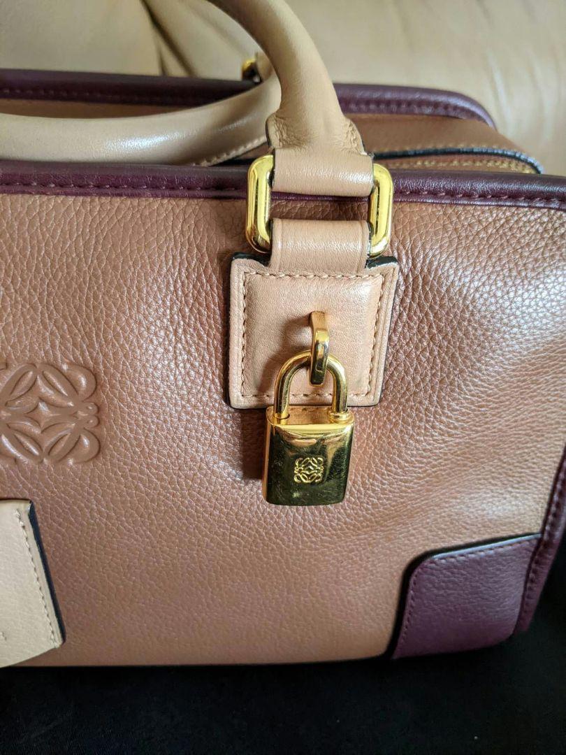 LOEWE アマソナ28 美品 秋色 茶系 トリコロール 上品 合わせやすい