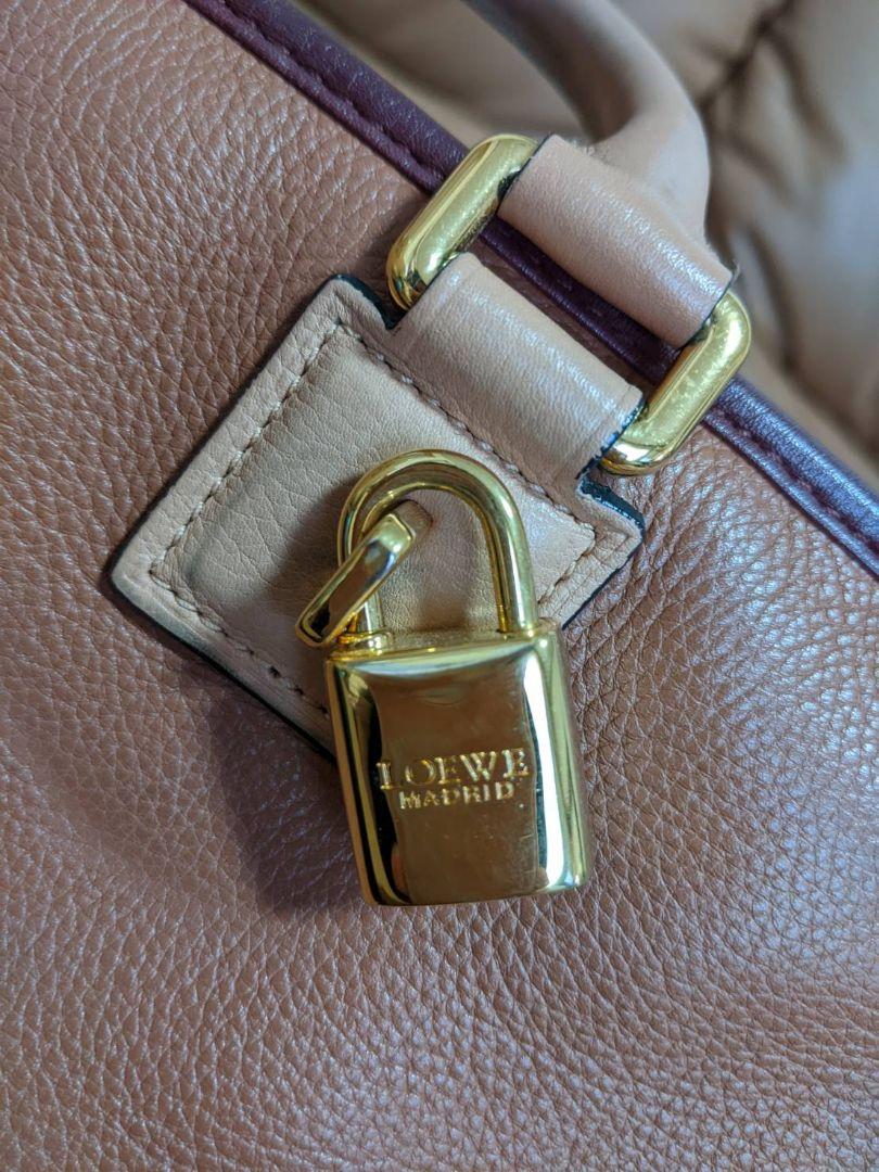 LOEWE アマソナ28 美品 秋色 茶系 トリコロール 上品 合わせやすい