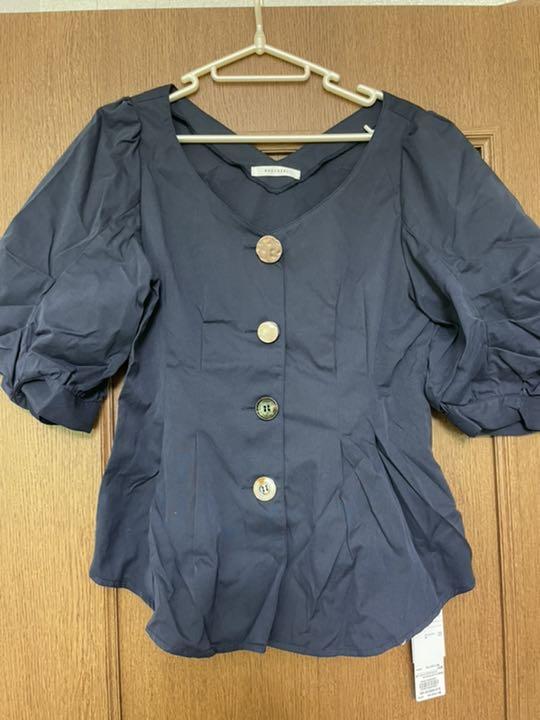 【REDYAZEL】5分袖フロントボタンタックブラウス【新品未使用