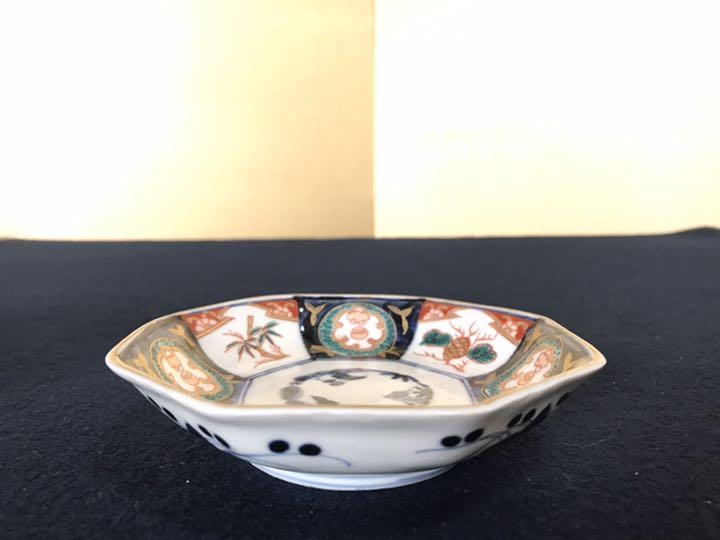 人気定番限定SALE 懐石 伊万里 染付 金彩色絵 松竹梅 八角 小皿 5客 1fラック lNaYE-m29597301849 在庫即納