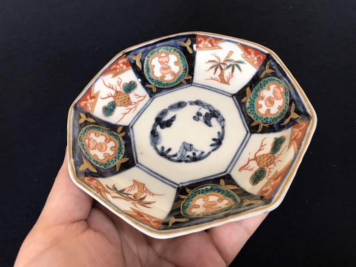 人気定番限定SALE 懐石 伊万里 染付 金彩色絵 松竹梅 八角 小皿 5客 1fラック lNaYE-m29597301849 在庫即納