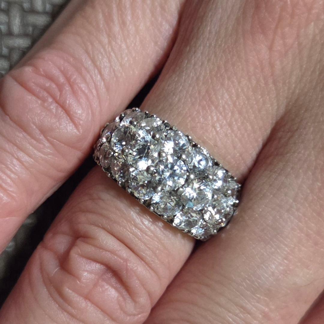 シルバー925 ダイヤモンド風リング 約12号 ジルコニアやや傷や汚れあり