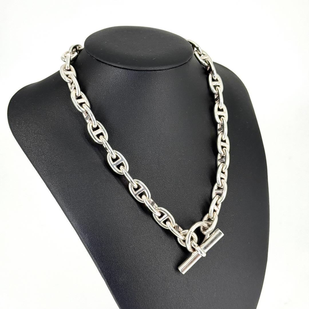 激レア HERMES シェーヌダンクル ネックレス MM 36 シルバー 銀