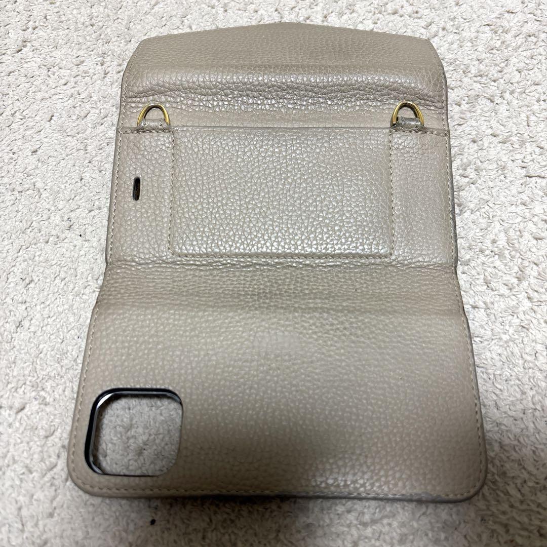 ミラー付きiPhone12miniケース 肩掛け