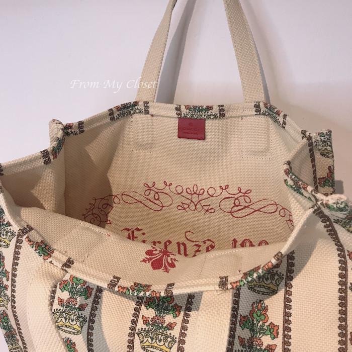 訳あり】 新品♪グッチガーデン限定!マチ有キャンバストートバッグ ...
