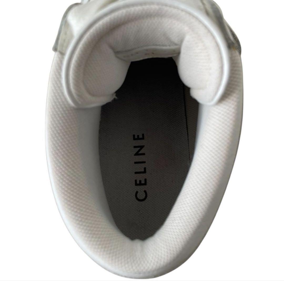 CELINE ホワイト ハイカットスニーカー