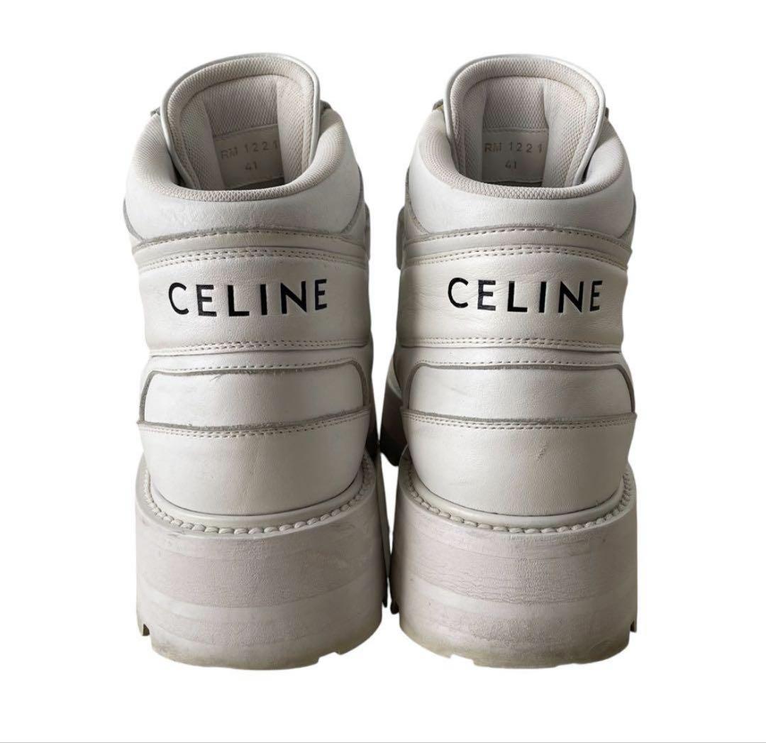 CELINE ホワイト ハイカットスニーカー