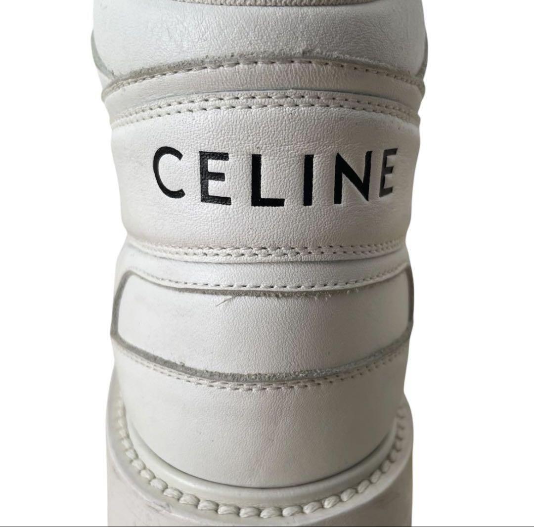 CELINE ホワイト ハイカットスニーカー