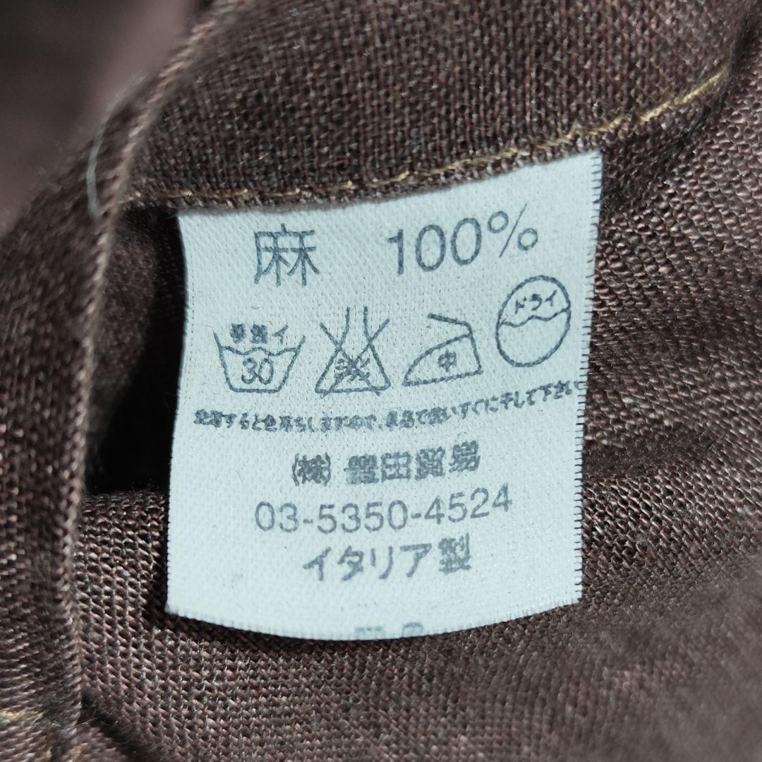 美品【 ジャンネット 】✦ 麻100% テーラード ジャケット 柿渋色 ブラウン
