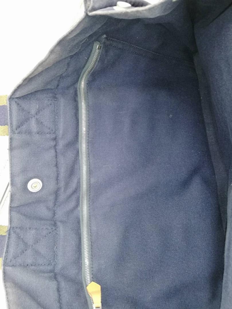 エルメス フールトゥ ネイビー キャンバス ハンドバッグ