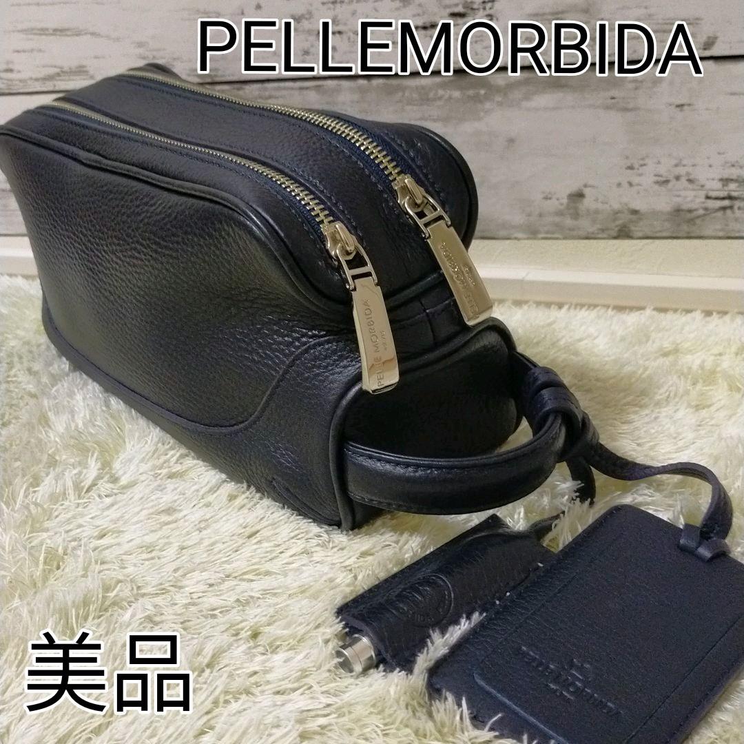 ペッレモルビダ PELLEMORBIDA セカンドバッグ ブラック紺色 レザー