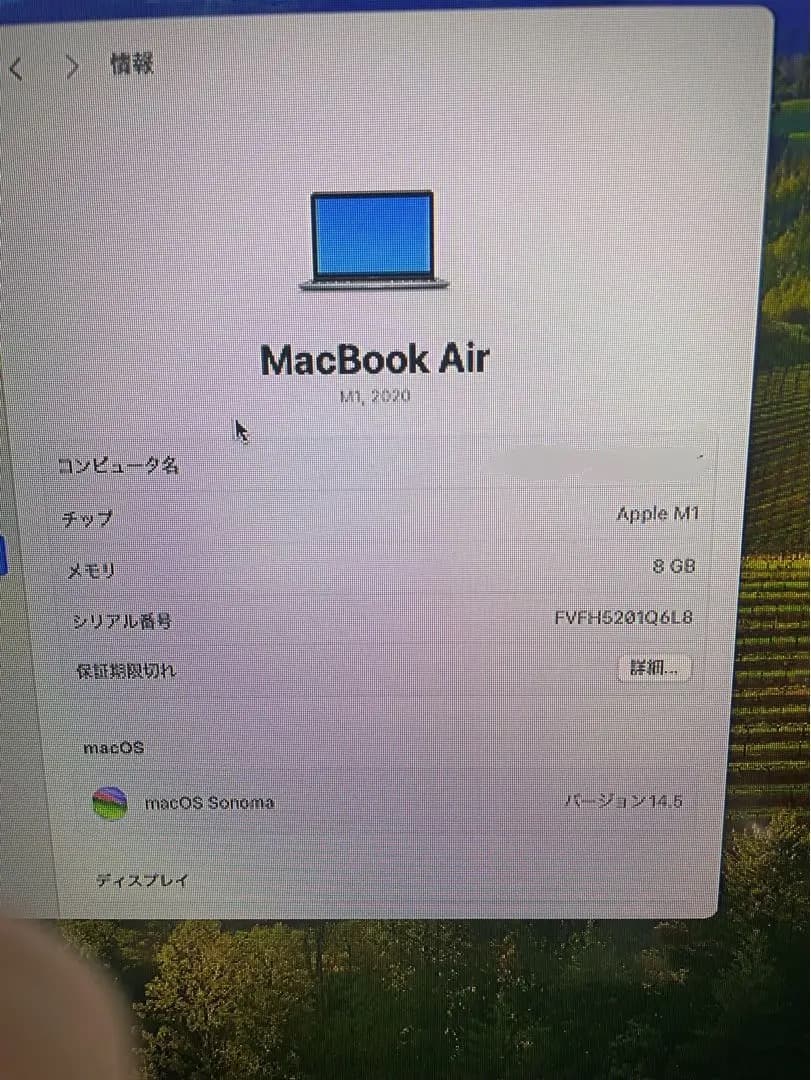 Apple MacBook Air (M1, 2020) 本体