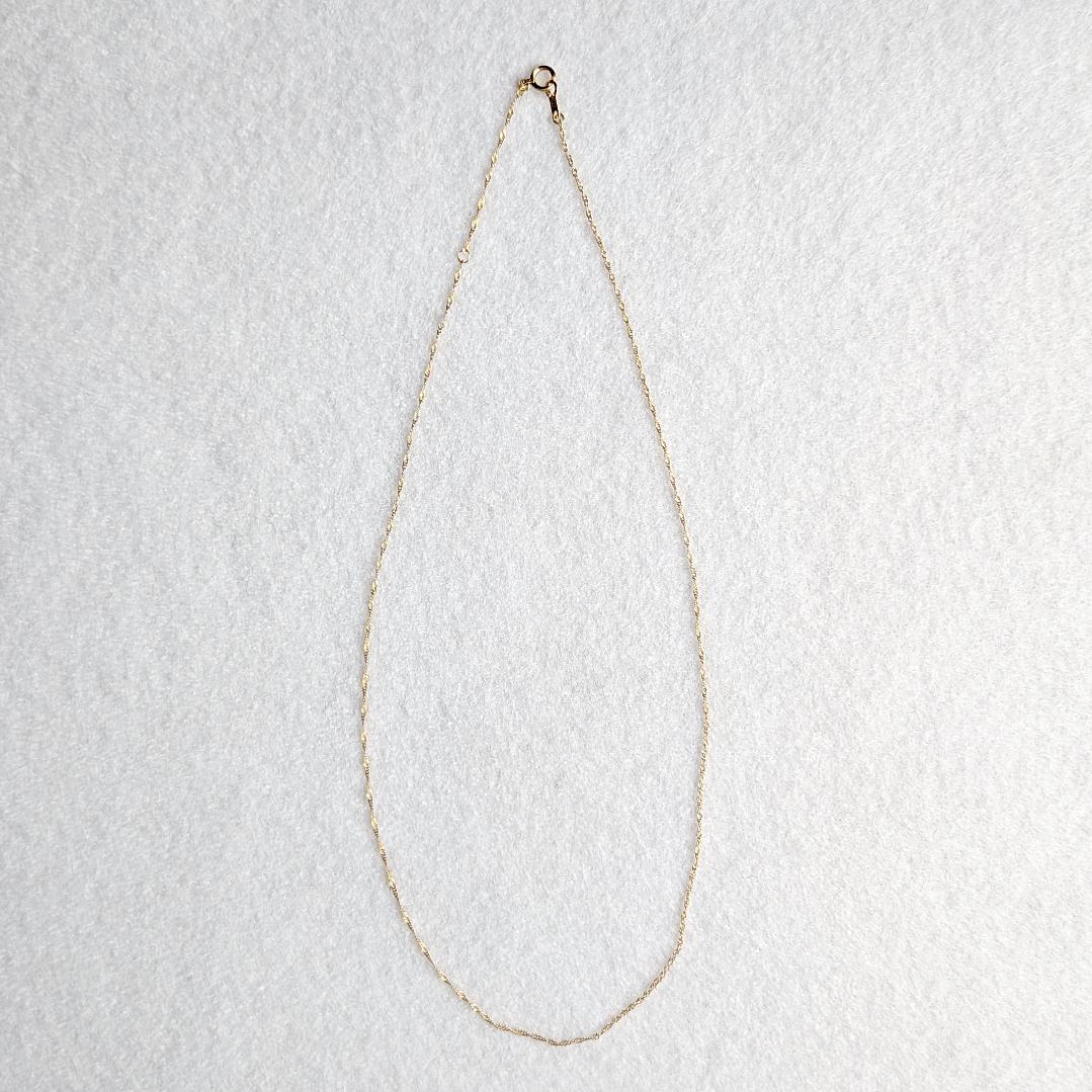 K18 スクリューチェーン ネックレス 40cm 0.9mm 18金