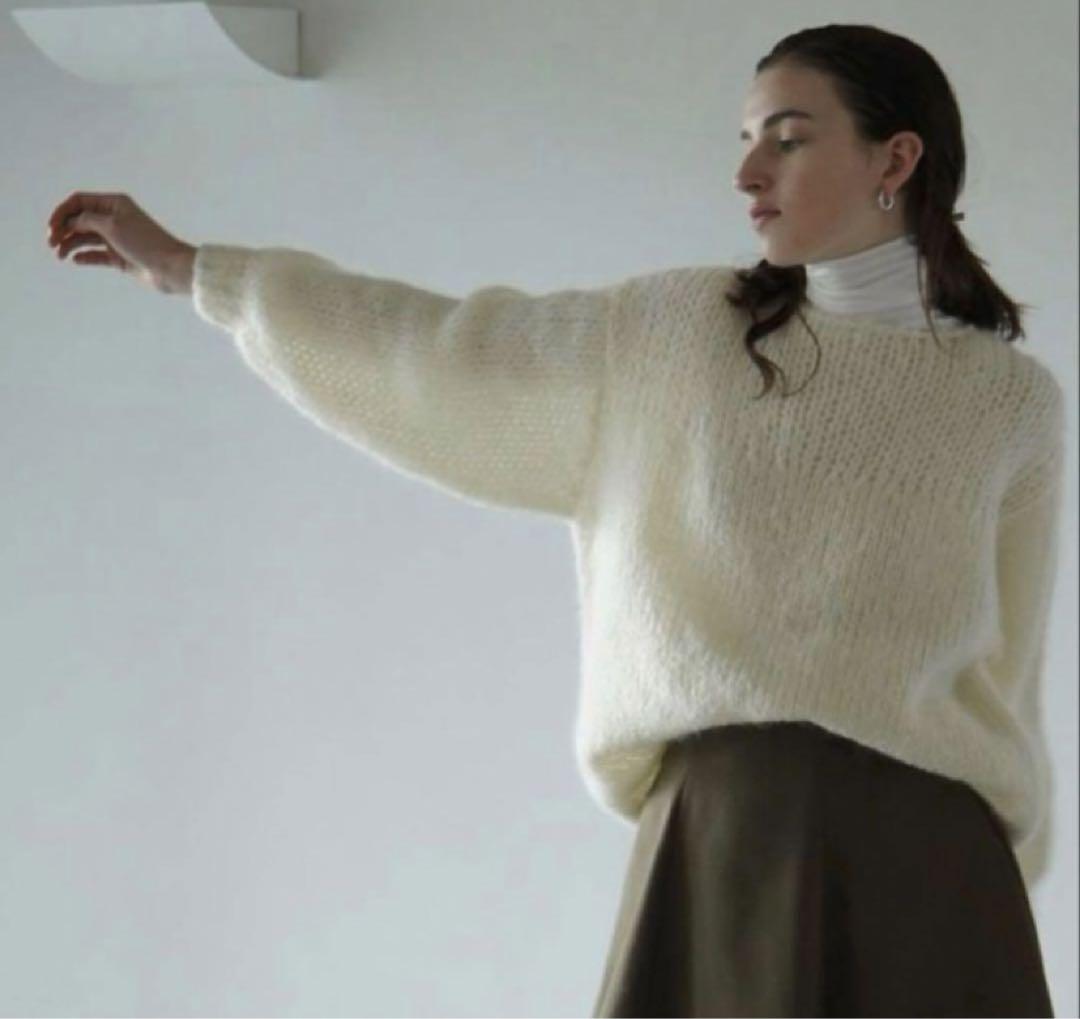 CLANE HALF SHEER LOOSE MOHAIR KNIT TOPS