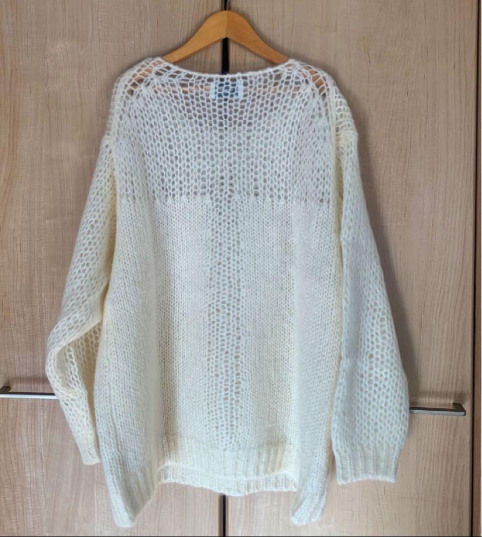 CLANE HALF SHEER LOOSE MOHAIR KNIT TOPS
