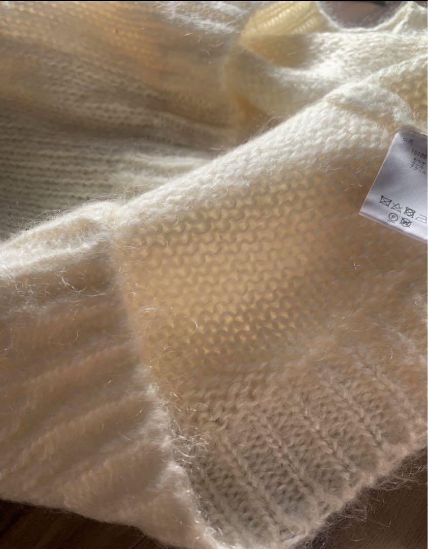 CLANE HALF SHEER LOOSE MOHAIR KNIT TOPS
