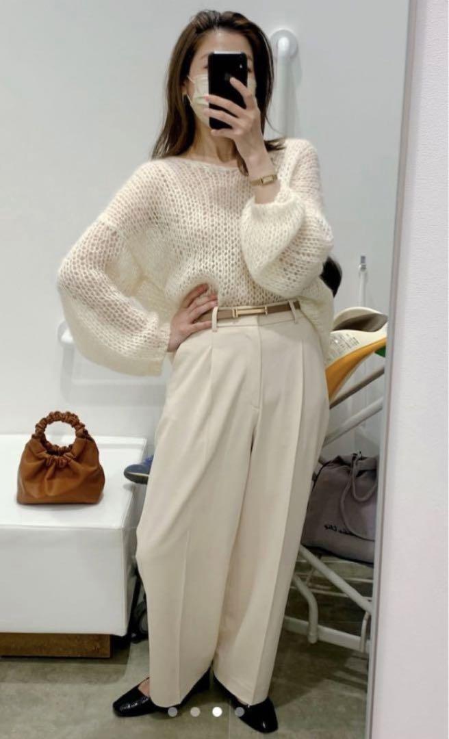 CLANE HALF SHEER LOOSE MOHAIR KNIT TOPS