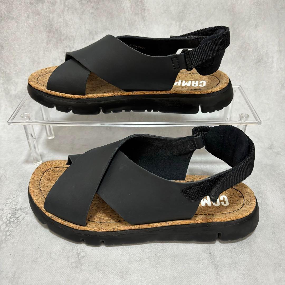 美品✨【CAMPER】(35) クロスベルトサンダル Oruga オルガ 黒