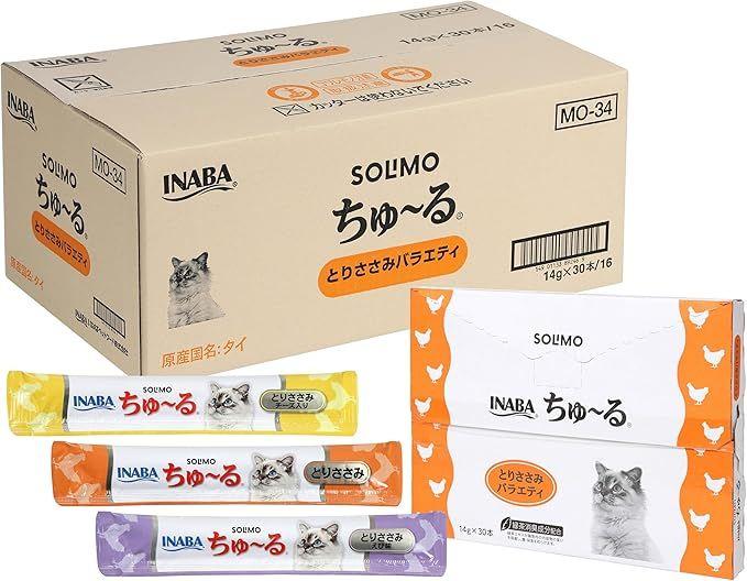ちゅ~る とりささみバラエティ (SOLIMO) 猫おやつ 30本入り×16個 ちゅ~る とりささみバラエティ (SOLIMO) 猫おやつ 30本入り×16個