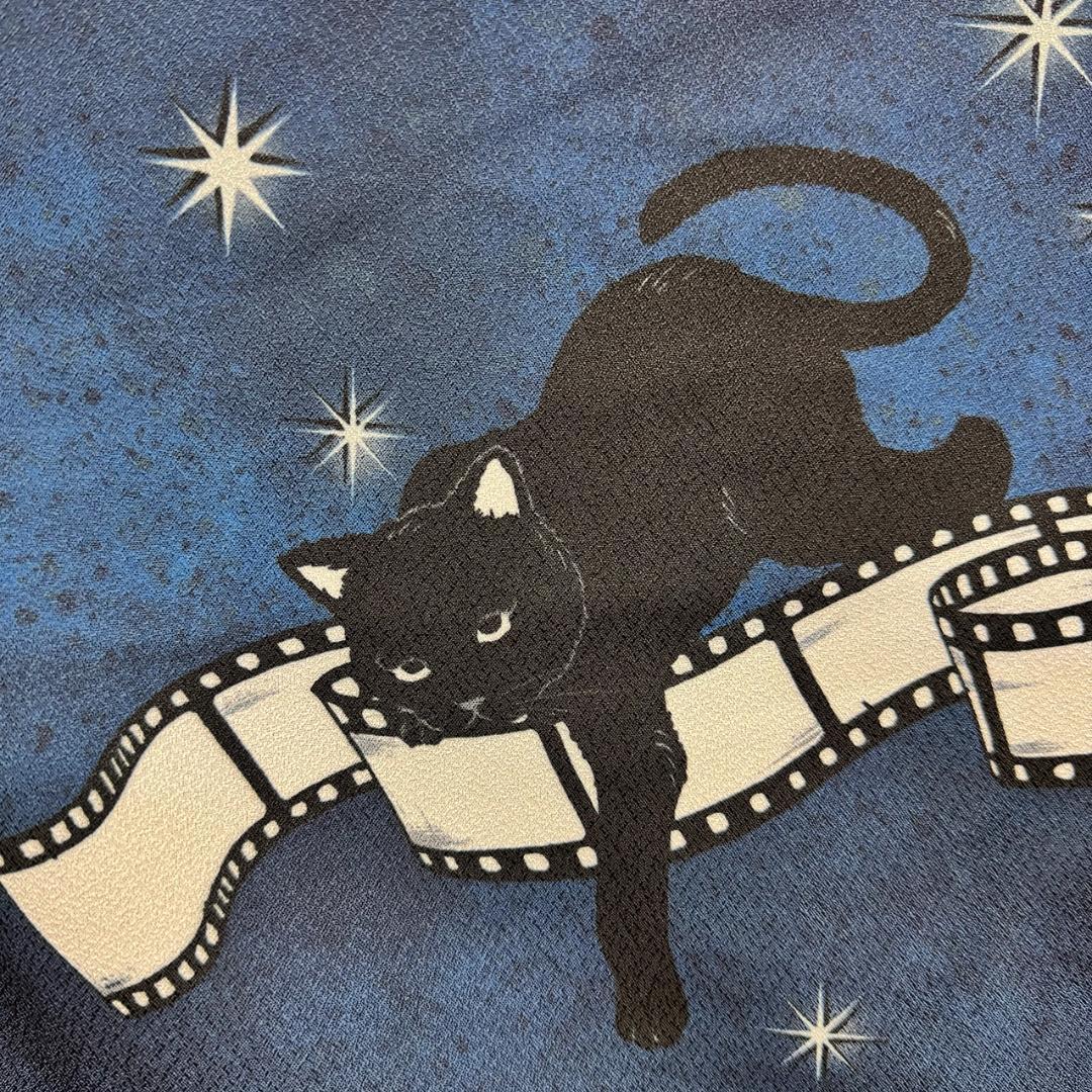 きものヱビス ■ ふりふ 猫にフィルム 小紋 化繊 身丈162cm、裄68cm