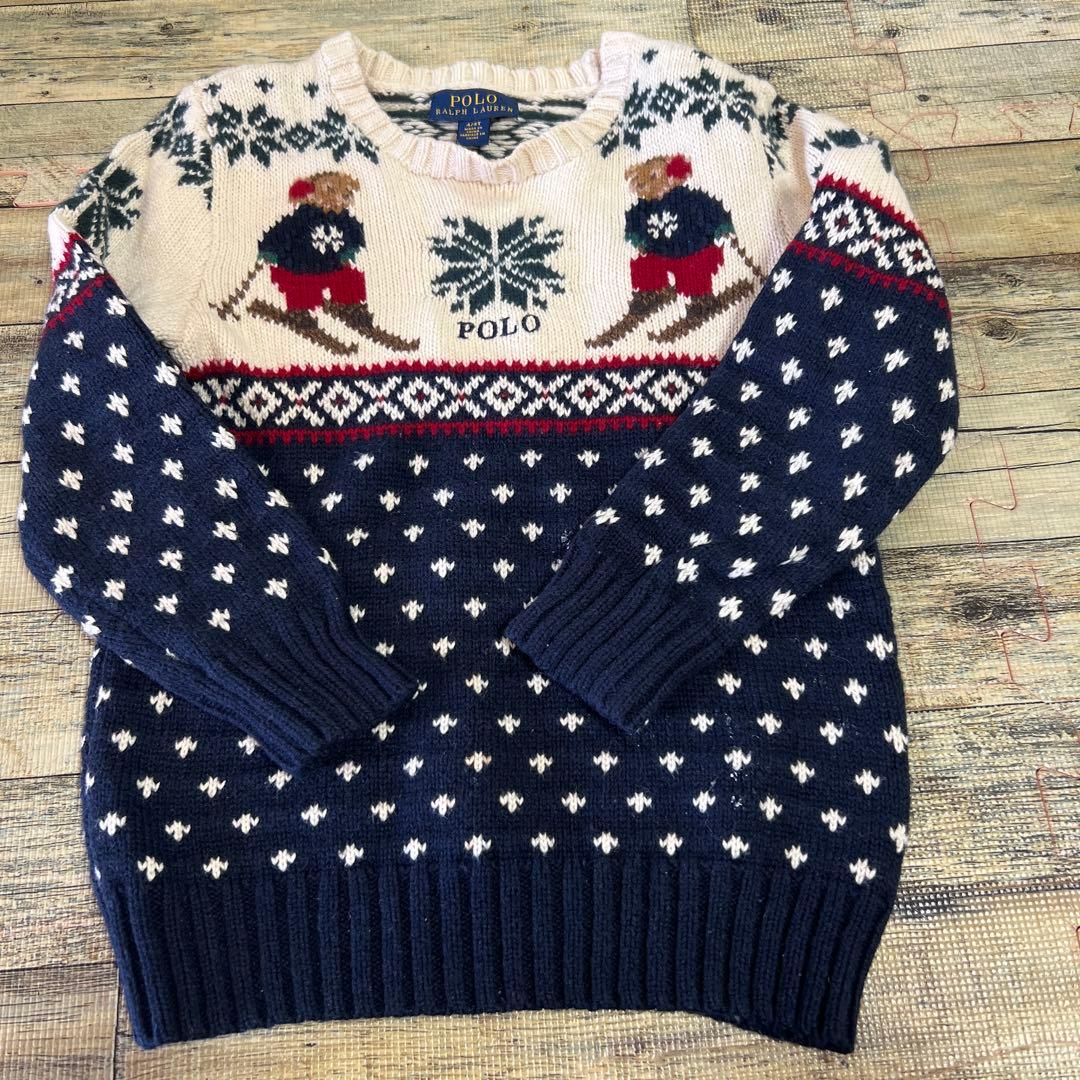 一部予約!】 ポロベアセーター ノルディック柄 110 トップス(その他
