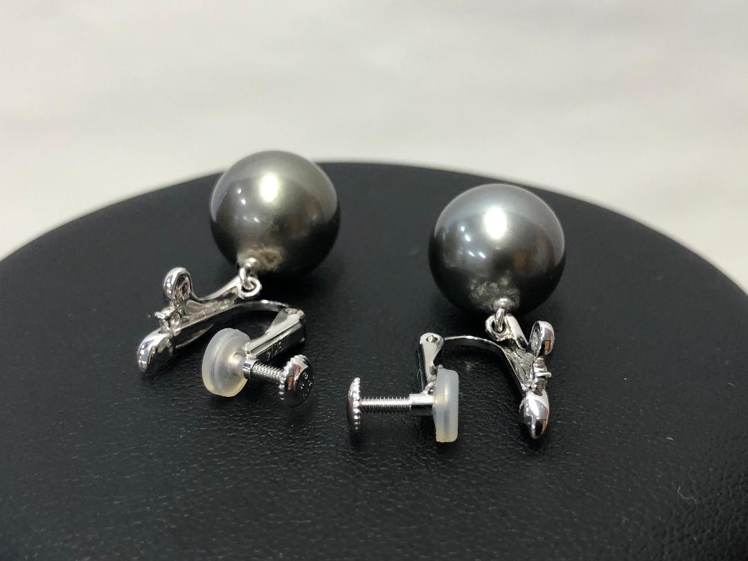 品質保証新作 100 パール ダイヤイヤリング 本物保証 tJScM-m29648678928 K18WG 黒蝶真珠 定番お買い得