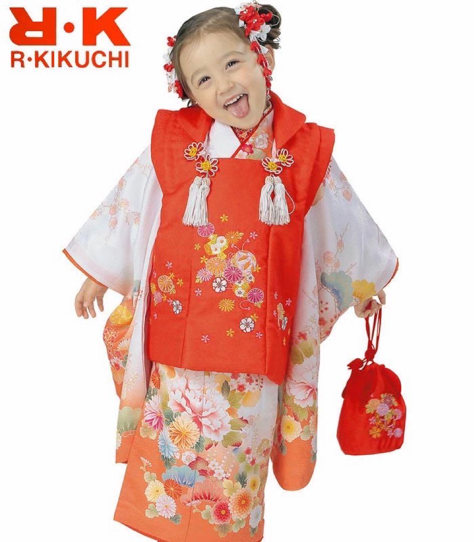 若干難あり　RK リョウコキクチ　七五三　着物　3歳　女の子　被布フルセット
