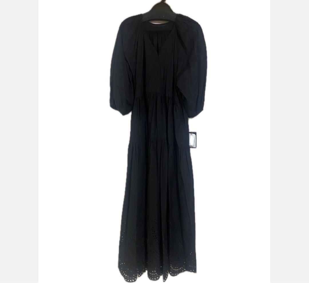 YAMADAYA ワンピース　シフォン　黒　半袖