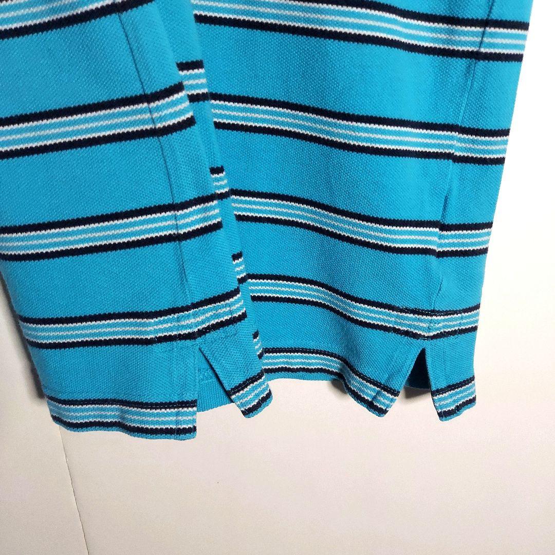 00s ナイキ 鹿の子マルチボーダー ポロシャツ XL 青紺 - メルカリ