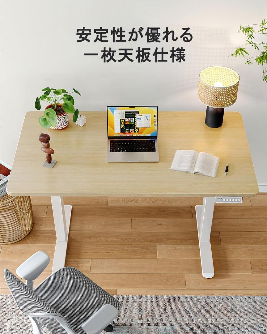 ErGear 電動昇降デスク 幅100cm 一枚板 スタンディングデスク