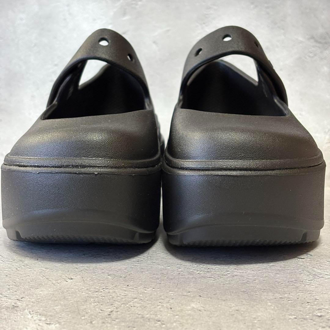 未使用 クロックス crocs ストンプ メリージェーン ベルクロ 黒