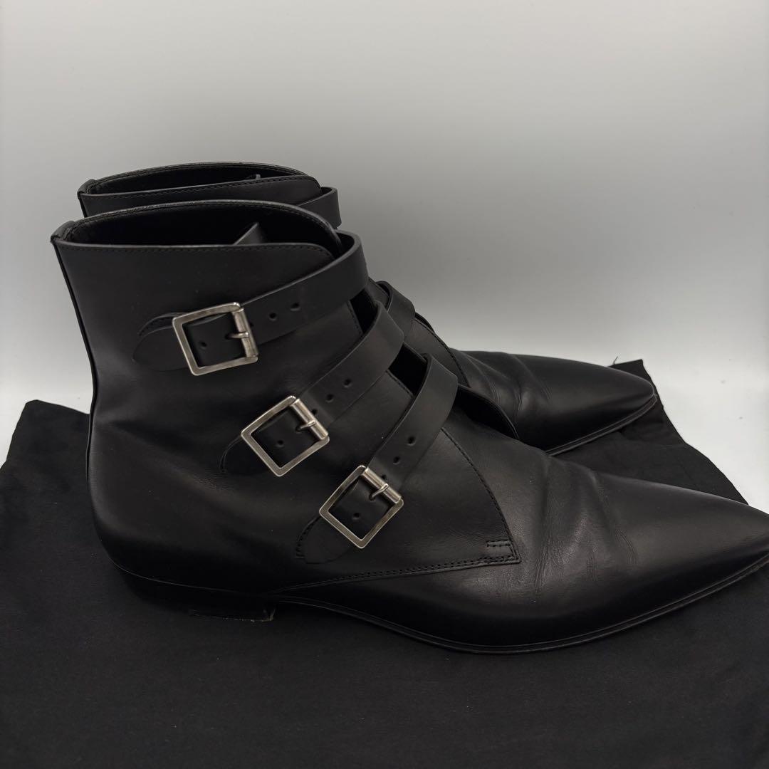 極美品☆ SAINT LAURENT サンローラン 三連ストラップ ヒールブーツ