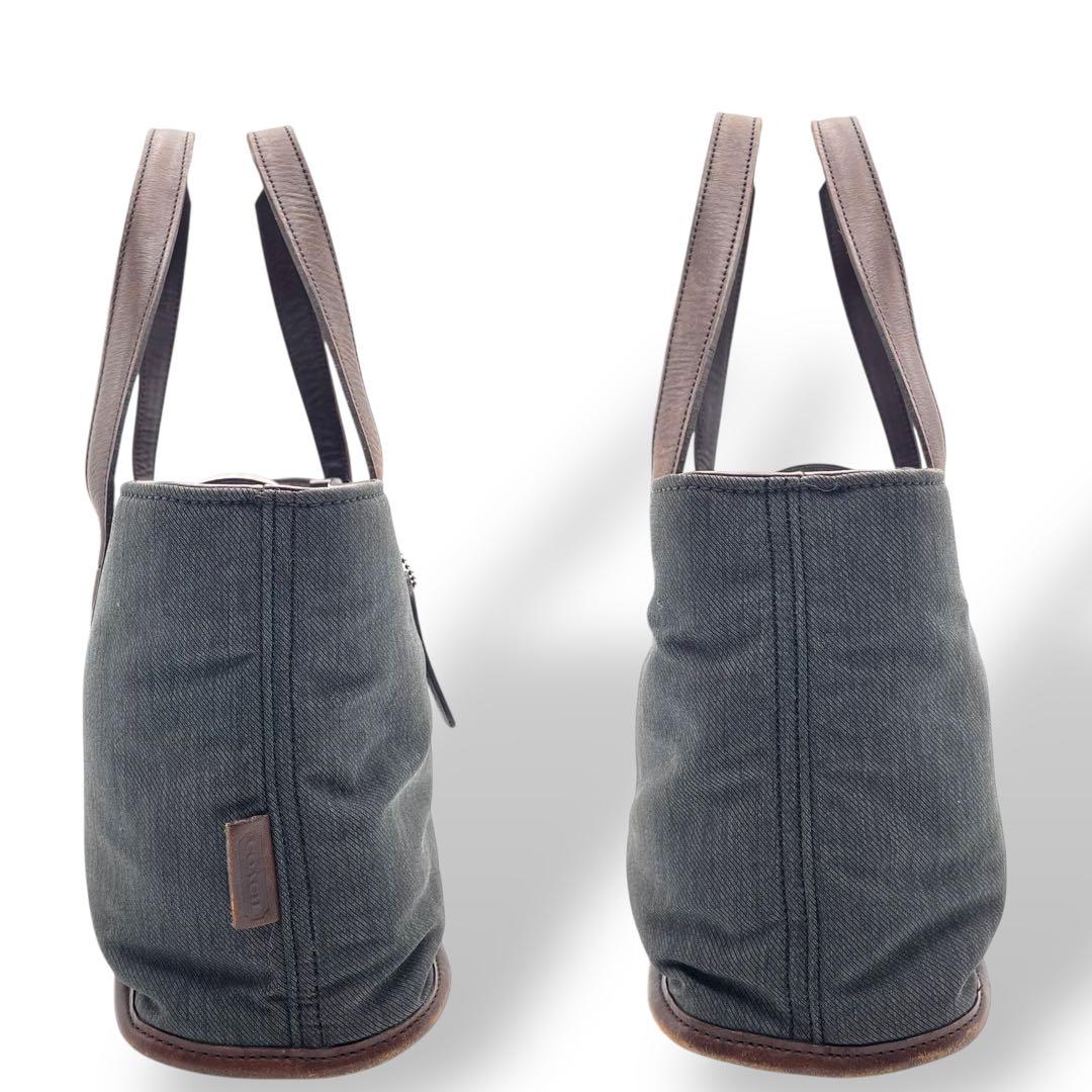 COACH コーチ ハンドバッグ キャンバス グレー チャーム 6137