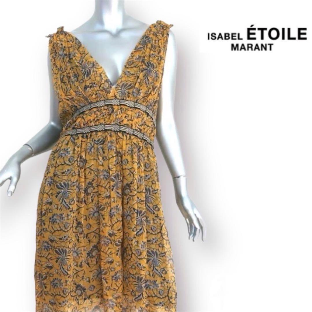 【美品】 イザベルマランエトワール ワンピース シルク 花柄 定価75000円