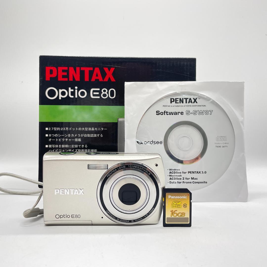 美品【動作確認済】PENTAX ペンタックス Optio E80 レトロコンデジ