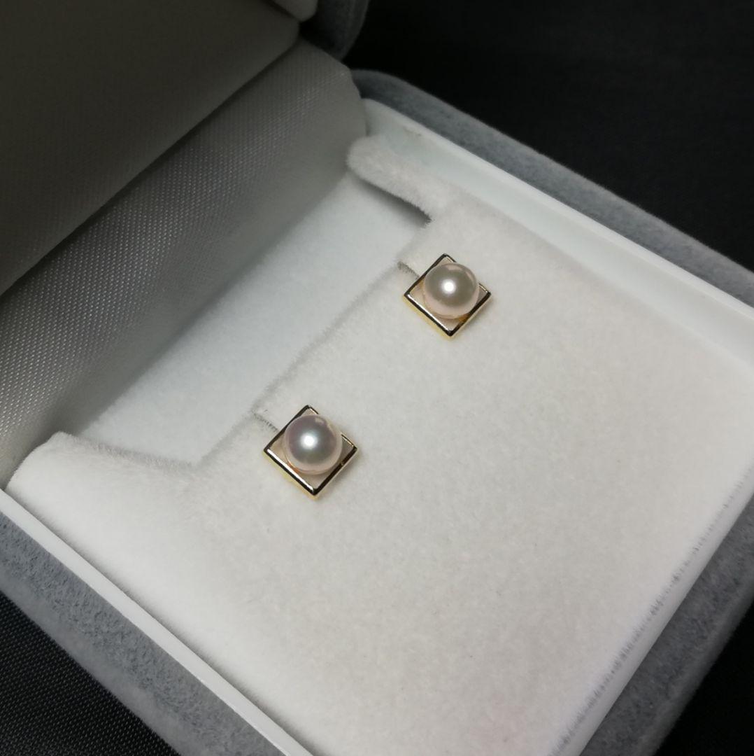 あこや真珠 ピアス 4.5-5.0mm K18 K14WG 日本製 保証書付 パール
