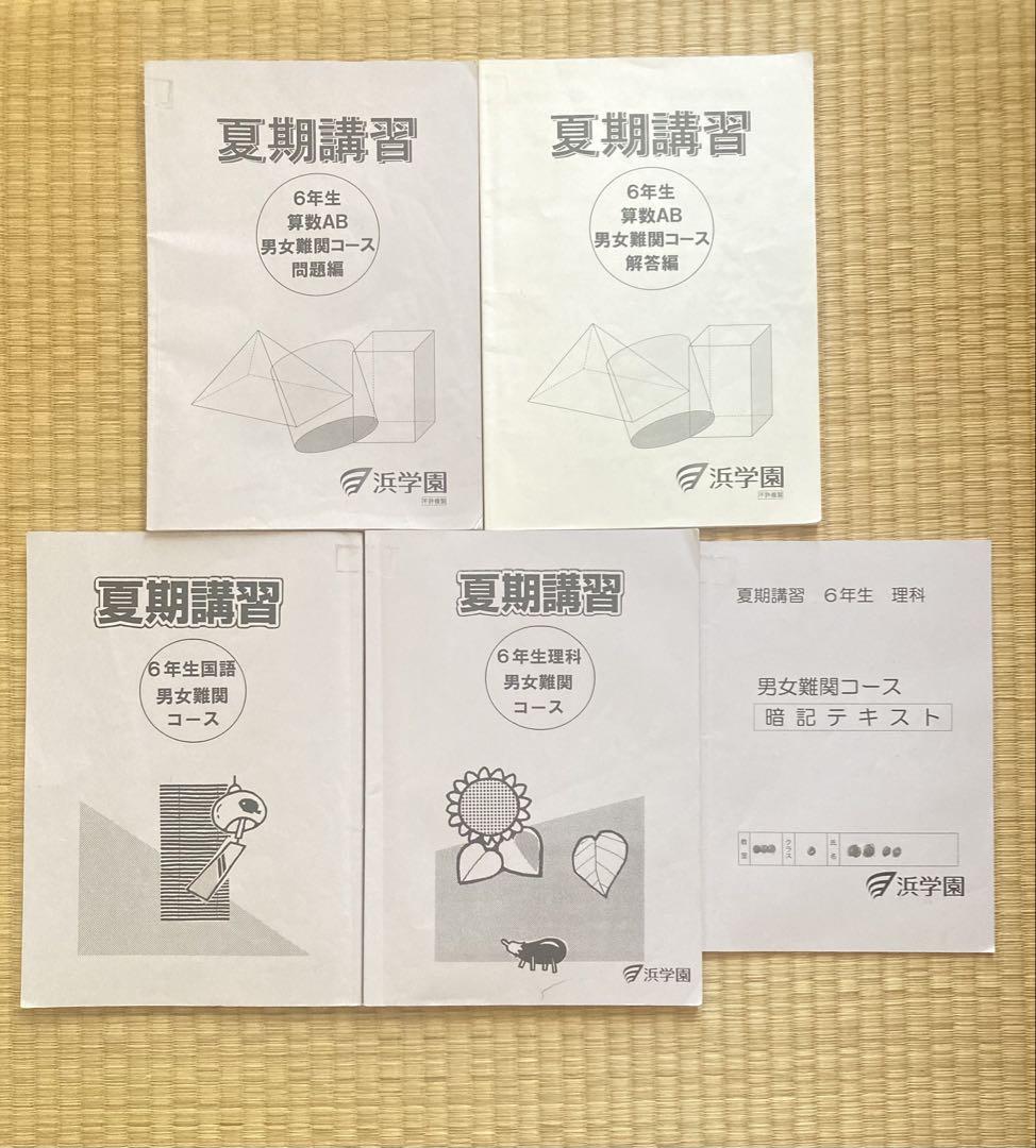 書き込みなし】浜学園 夏期講習 6年生 男女難関コース 国算理