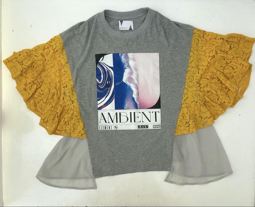 OKIRAKU×ROSE BUD レースラッフルスリー　Tシャツ　タグあり OKIRAKU（オキラク）の「(OKIRAKU×ROSE BUD)レースラッフル