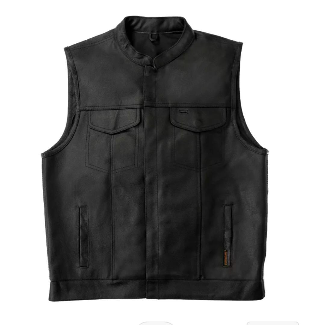 Hot Leathers バイク レザーベスト 本革 牛革