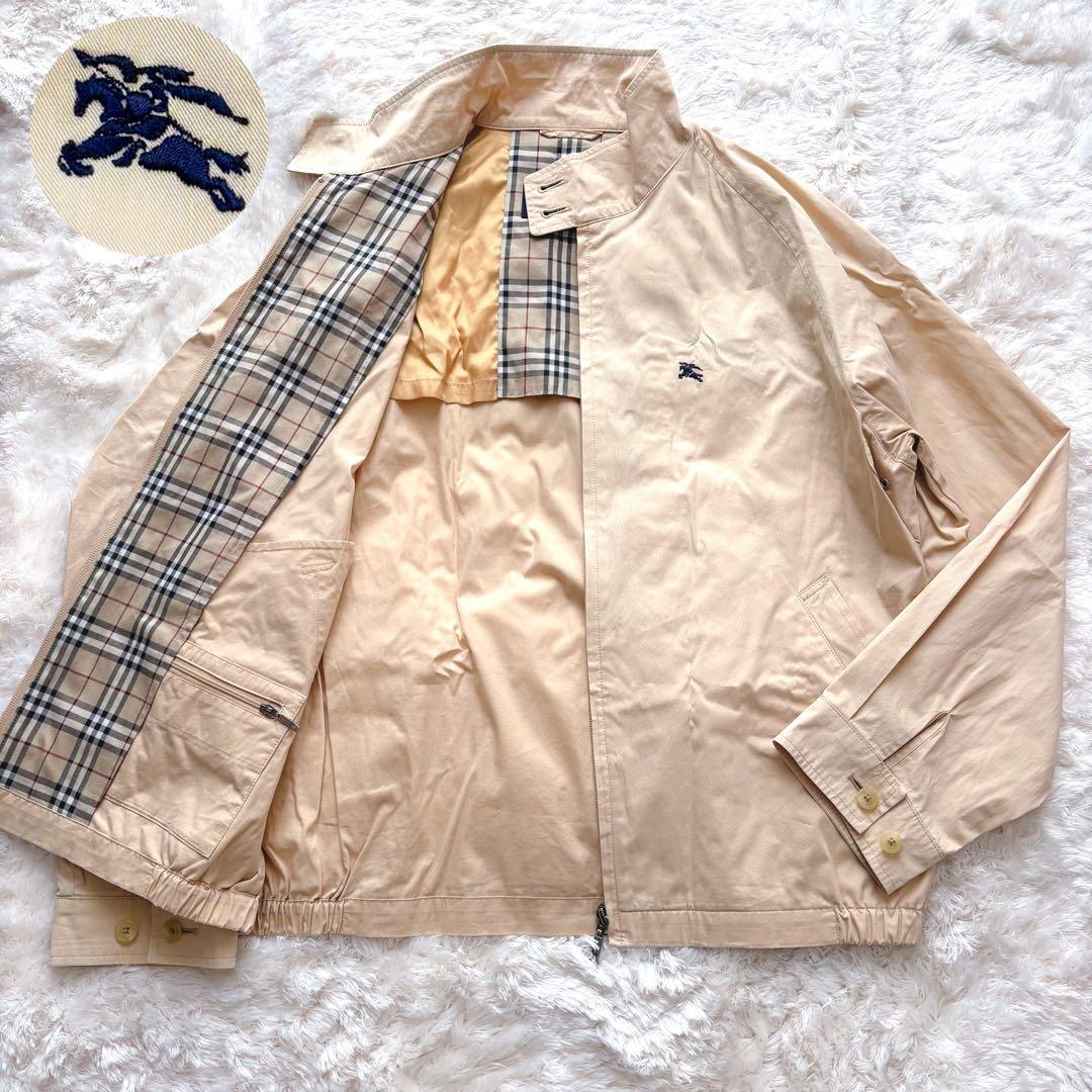 バーバリー ロンドン スウィングトップ ノバチェック ホースロゴ ハニーベージュL BURBERRY LONDON