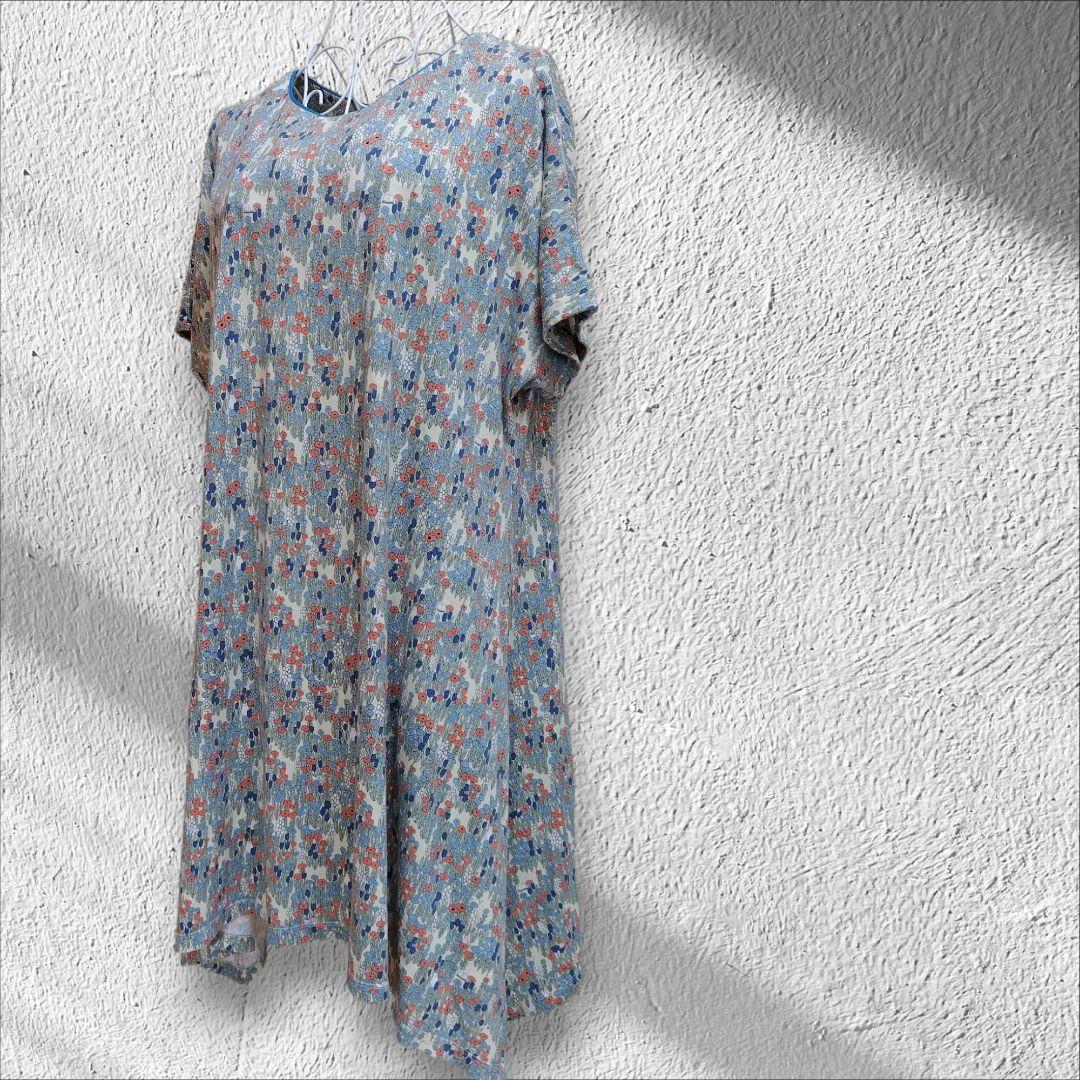 店内商品がすべてレジにて半額！！ marble SUD 花柄レトロ 半袖ひざ丈ワンピース - メルカリ ワンピース