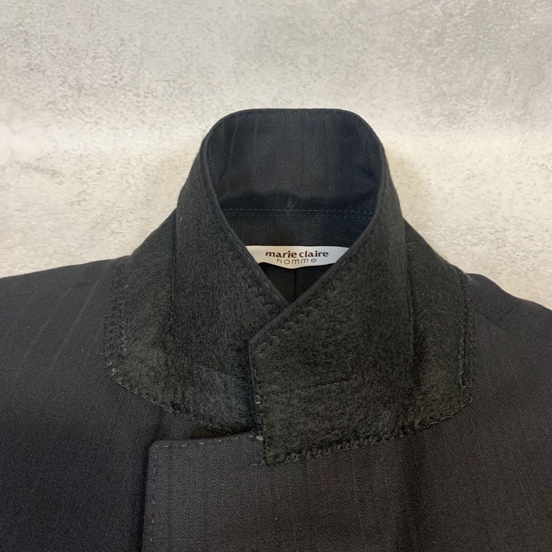 marie claier homme ダークグレー　ストライプ柄　スーツ　AB5