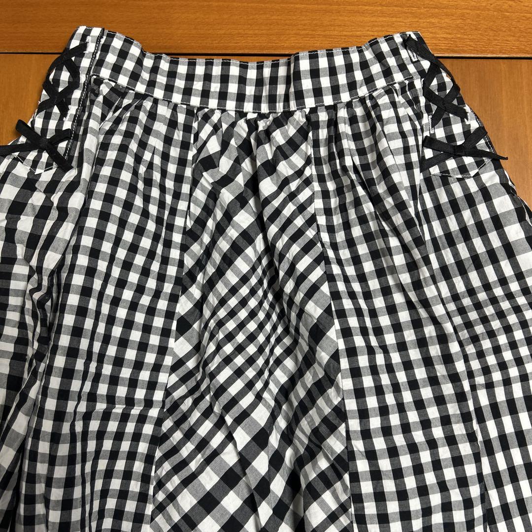 【SALE】 黒と白のチェック柄プリーツスカート メルカリ - スカート